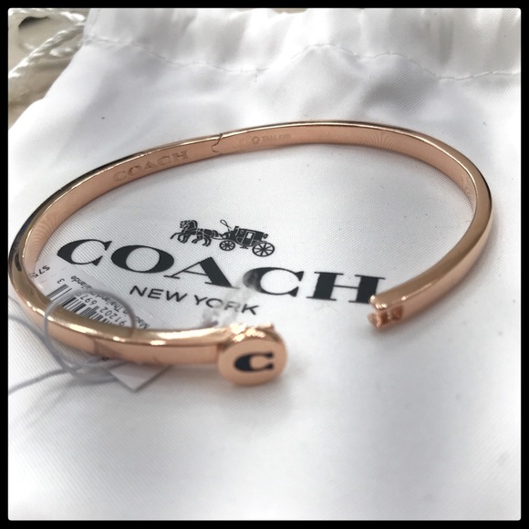 NWT Coach Signature Rose Gold Bangle Bracelet - Picture 7 of 8